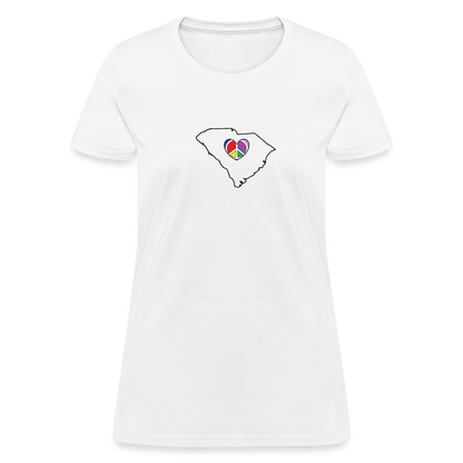 South Carolina STATEment Peace Women's White Tee Shirt - white