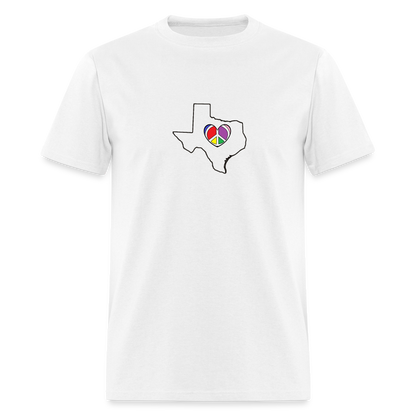 Texas STATEment Peace Unisex/Men's White Tee Shirt - white