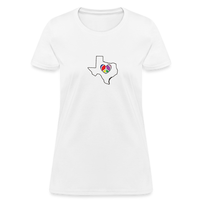 Texas STATEment Peace Women's White Tee Shirt - white