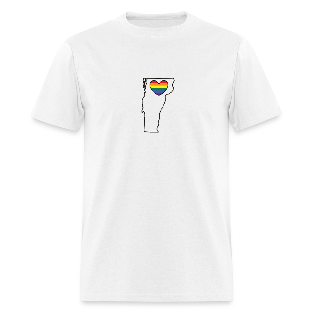 Vermont STATEment Pride Unisex/Men's White Tee Shirt - white