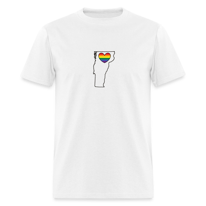 Vermont STATEment Pride Unisex/Men's White Tee Shirt - white