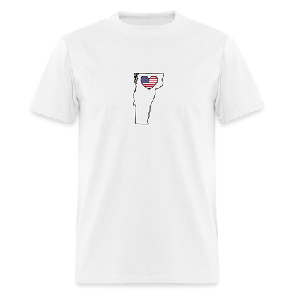 Vermont STATEment Americana Unisex/Men's White Tee Shirt - white