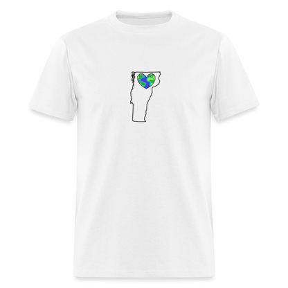 Vermont STATEment Earth Unisex/Men's White Tee Shirt - white