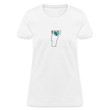 Vermont STATEment Earth Women's White Tee Shirt - white