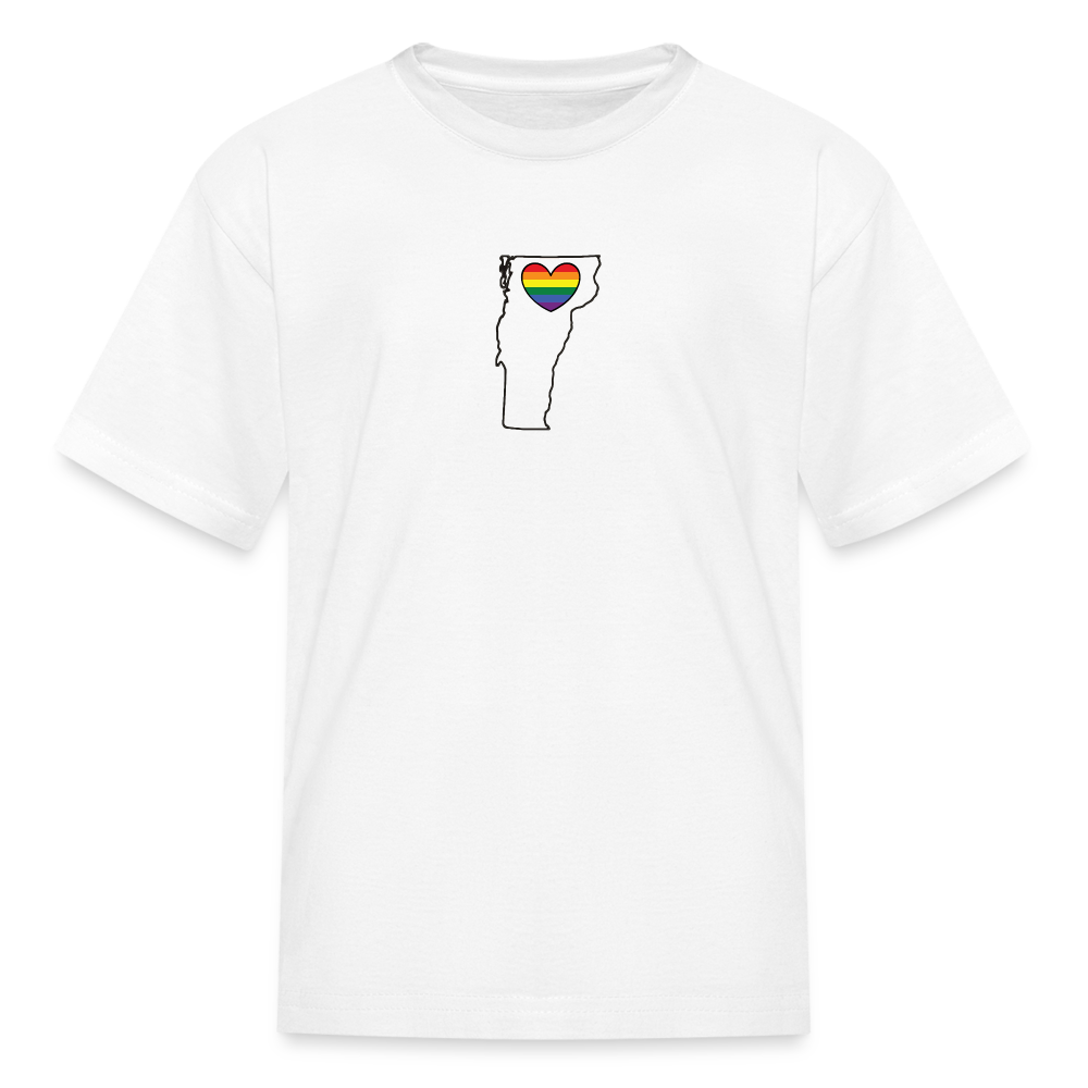 Vermont STATEment Pride Kid's White Tee Shirt - white