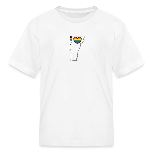 Vermont STATEment Pride Kid's White Tee Shirt - white