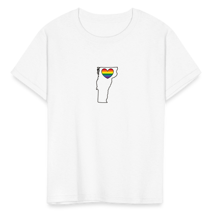 Vermont STATEment Pride Kid's White Tee Shirt - white