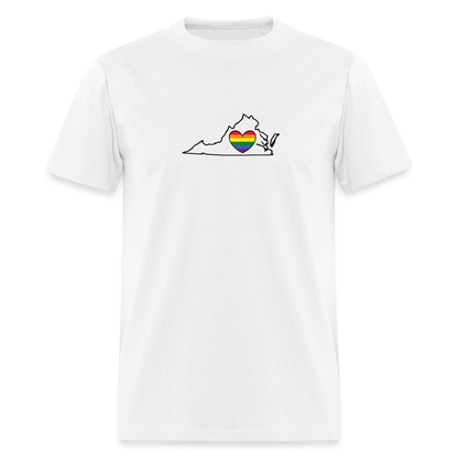 Virginia STATEment Pride Unisex/Men's White Tee Shirt - white