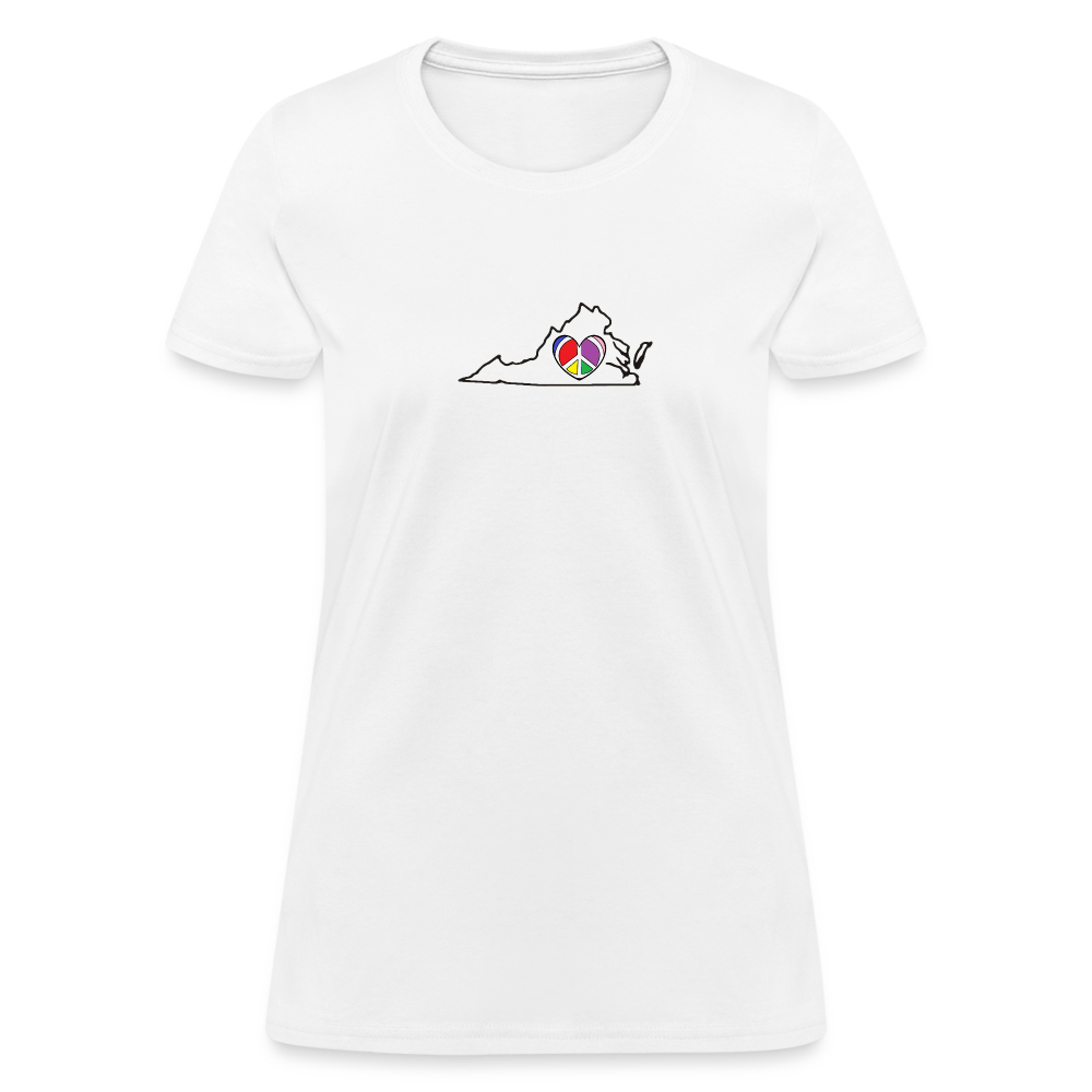 Virginia STATEment Peace Women's White Tee Shirt - white