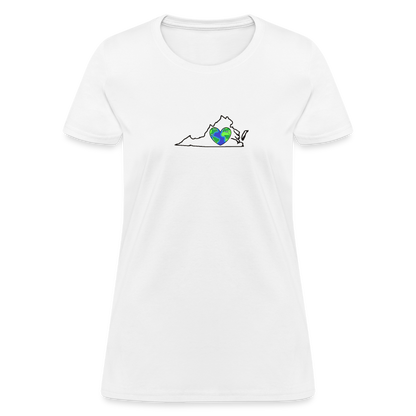 Virginia STATEment Earth Women's White Tee Shirt - white