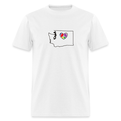 Washington STATEment Peace Unisex/Men's White Tee Shirt - white