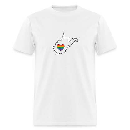 West Virginia STATEment Pride Unisex/Men's White Tee Shirt - white