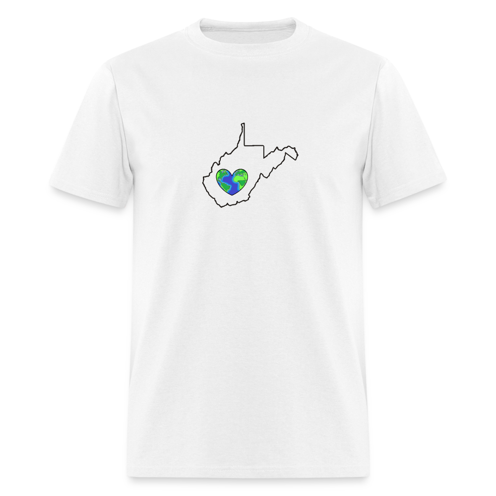 West Virginia STATEment Earth Unisex/Men's White Tee Shirt - white