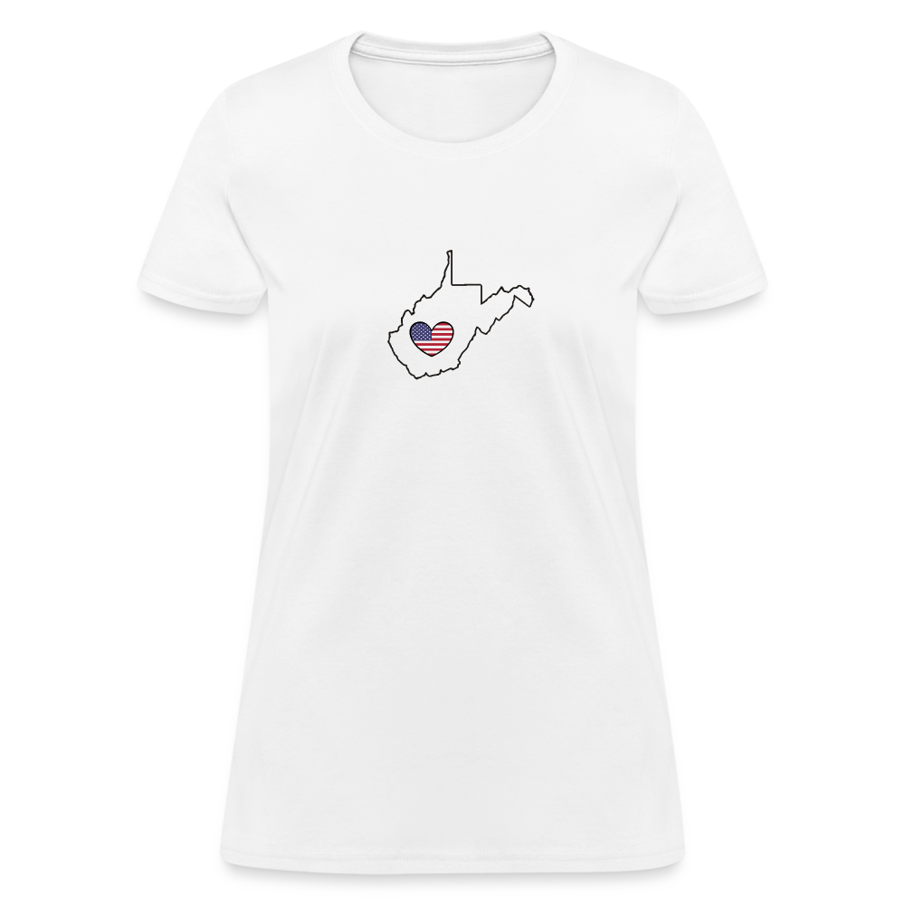 West Virginia STATEment Americana Women's White Tee Shirt - white