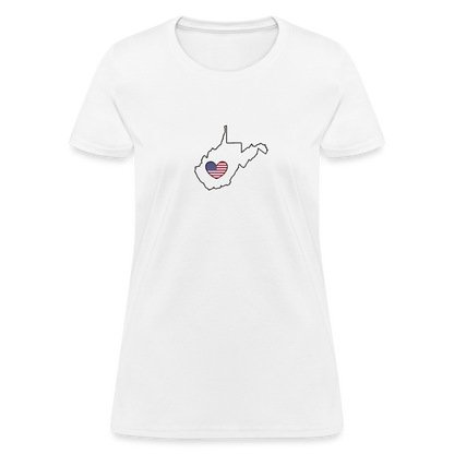 West Virginia STATEment Americana Women's White Tee Shirt - white