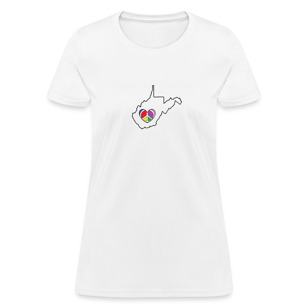 West Virginia STATEment Peace Women's White Tee Shirt - white