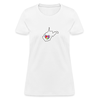 West Virginia STATEment Peace Women's White Tee Shirt - white