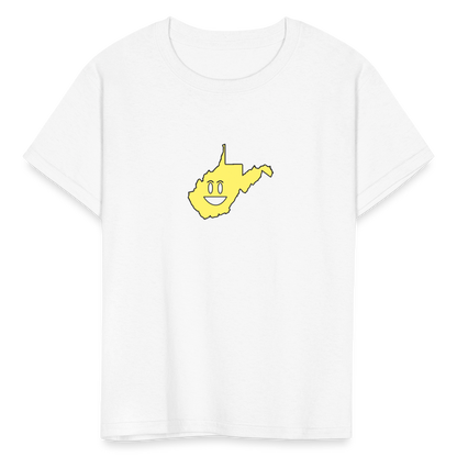 West Virginia STATEment Happy Kid's White Tee Shirt - white