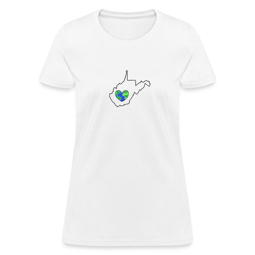 West Virginia STATEment Earth Women's White Tee Shirt - white