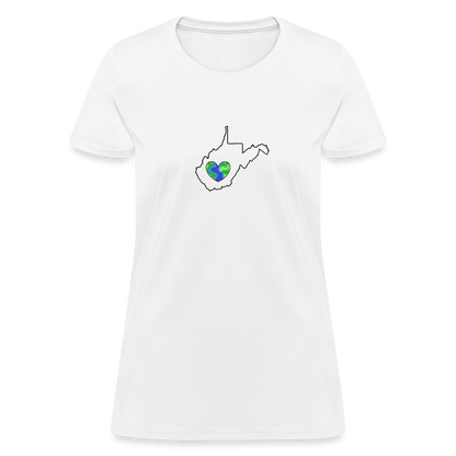 West Virginia STATEment Earth Women's White Tee Shirt - white