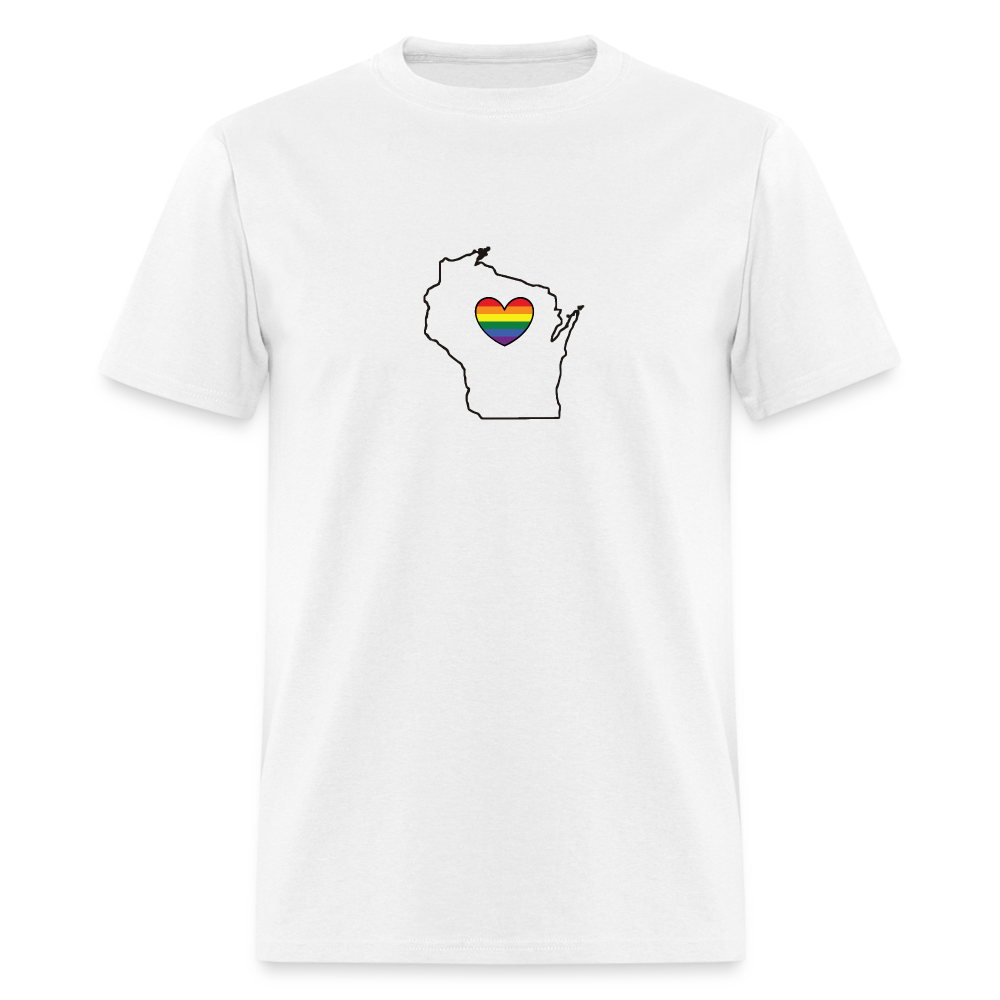 Wisconsin STATEment Pride Unisex/Men's White Tee Shirt - white