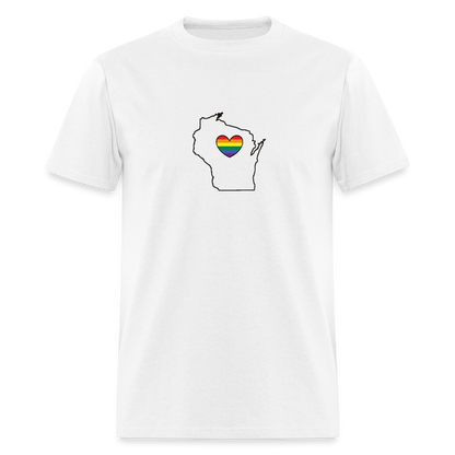 Wisconsin STATEment Pride Unisex/Men's White Tee Shirt - white