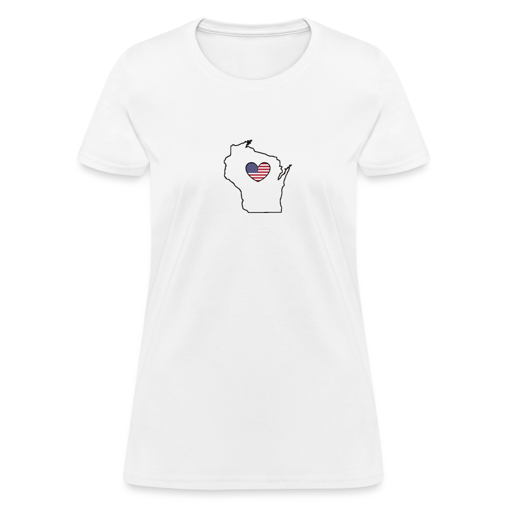 Wisconsin STATEment Americana Women's White Tee Shirt - white