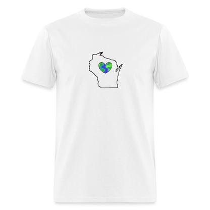 Wisconsin STATEment Earth Unisex/Men's White Tee Shirt - white