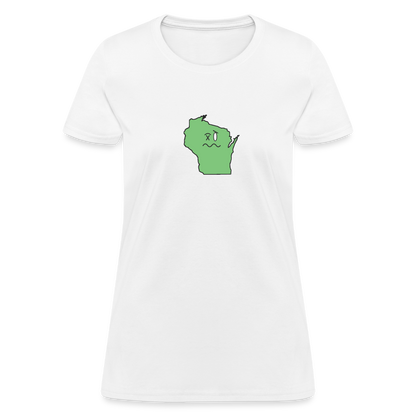 Wisconsin STATEment Wasted Women's White Tee Shirt - white