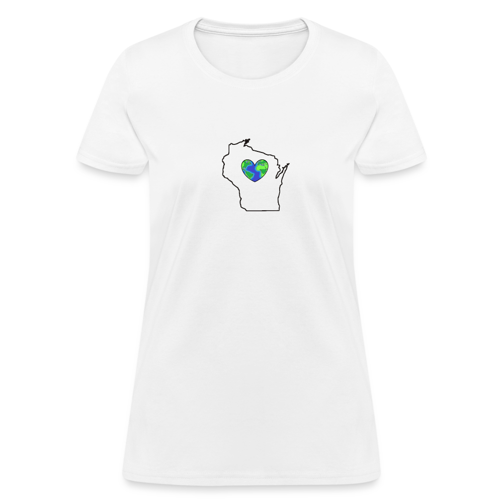 Wisconsin STATEment Earth Women's White Tee Shirt - white