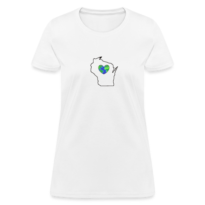 Wisconsin STATEment Earth Women's White Tee Shirt - white