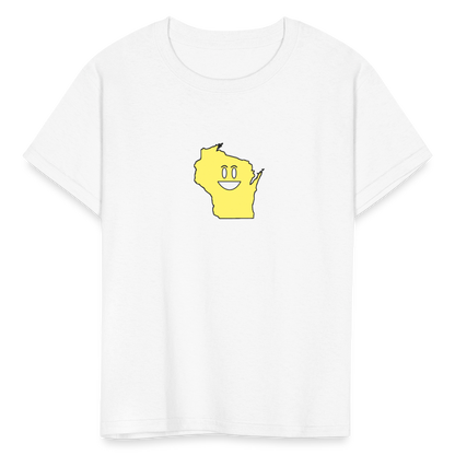 Wisconsin STATEment Happy Kid's White Tee Shirt - white