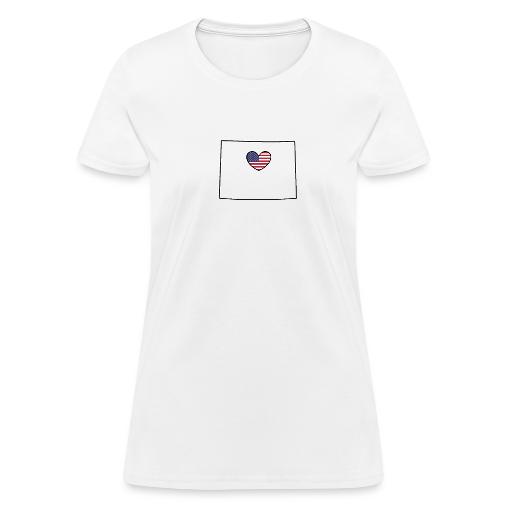 Wyoming STATEment Americana Women's White Tee Shirt - white