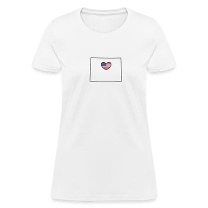 Wyoming STATEment Americana Women's White Tee Shirt - white