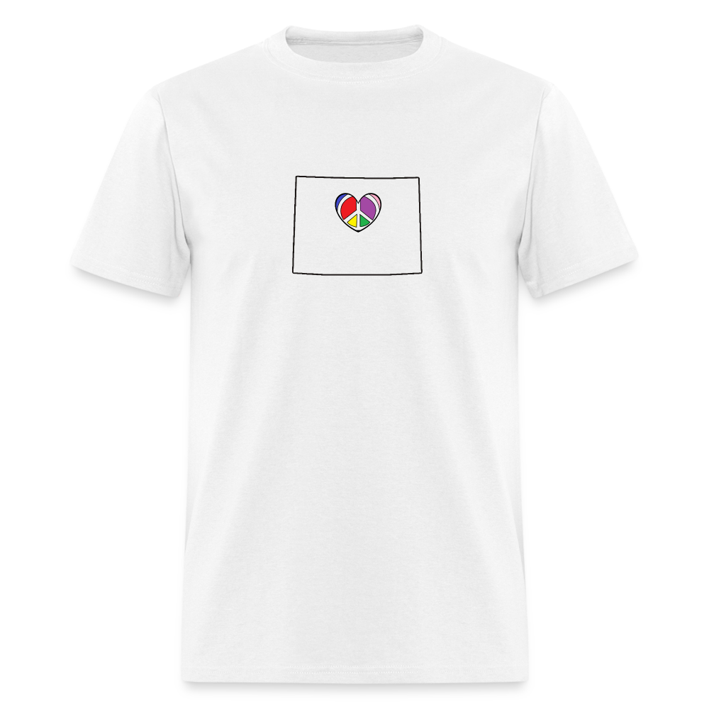 Wyoming STATEment Peace Unisex/Men's White Tee Shirt - white