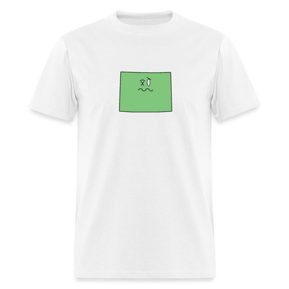 Wyoming STATEment Wasted Unisex/Men's White Tee Shirt - white