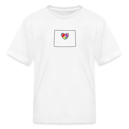 Wyoming STATEment Peace Kid's White Tee Shirt - white