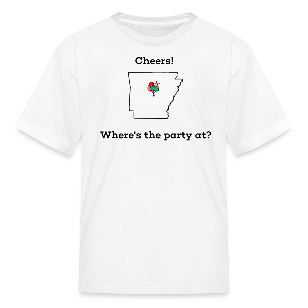 Arkansas STATEment Customizable Cheers Balloons Kid's White Tee Shirt - white