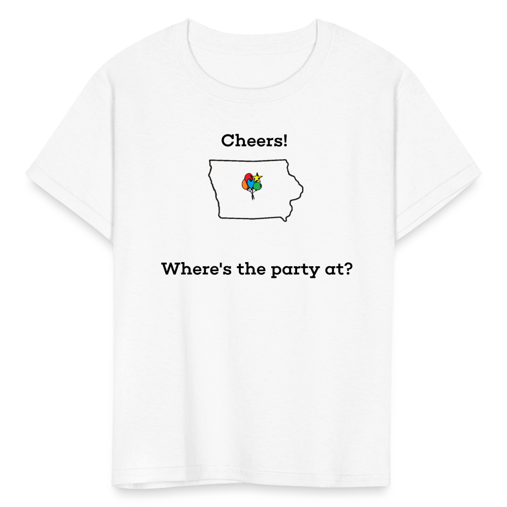 Iowa STATEment Customizable Cheers Balloons Kid's White Tee Shirt - white