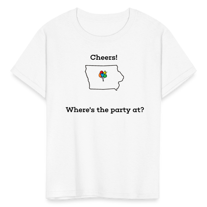 Iowa STATEment Customizable Cheers Balloons Kid's White Tee Shirt - white