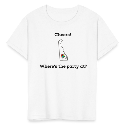 Delaware STATEment Customizable Cheers Balloons Kid's White Tee Shirt - white