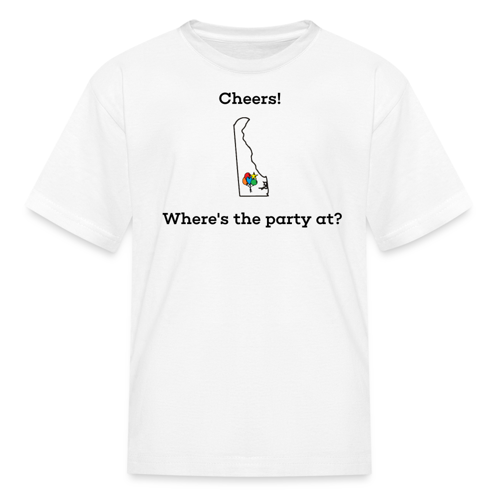 Delaware STATEment Customizable Cheers Balloons Kid's White Tee Shirt - white