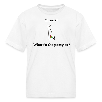 Delaware STATEment Customizable Cheers Balloons Kid's White Tee Shirt - white