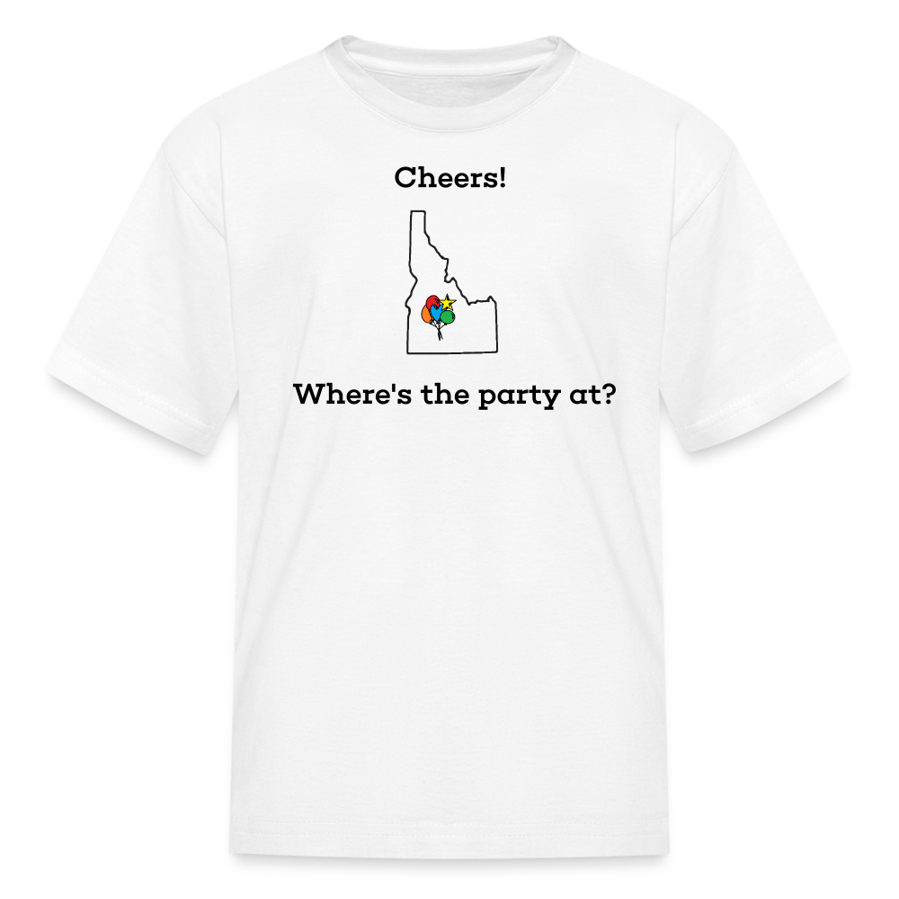 Idaho STATEment Customizable Cheers Balloons Kid's White Tee Shirt - white