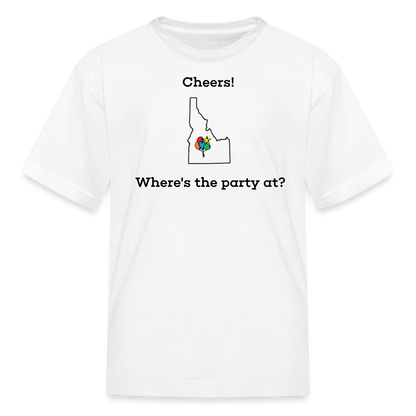 Idaho STATEment Customizable Cheers Balloons Kid's White Tee Shirt - white