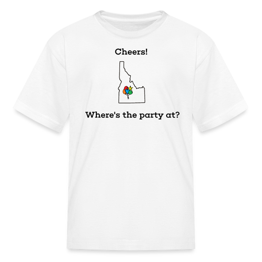 Idaho STATEment Customizable Cheers Balloons Kid's White Tee Shirt - white