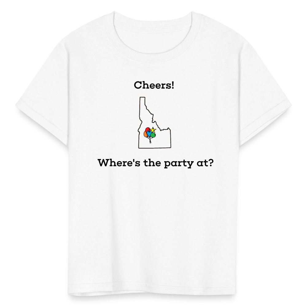 Idaho STATEment Customizable Cheers Balloons Kid's White Tee Shirt - white