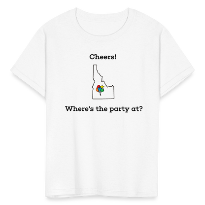 Idaho STATEment Customizable Cheers Balloons Kid's White Tee Shirt - white