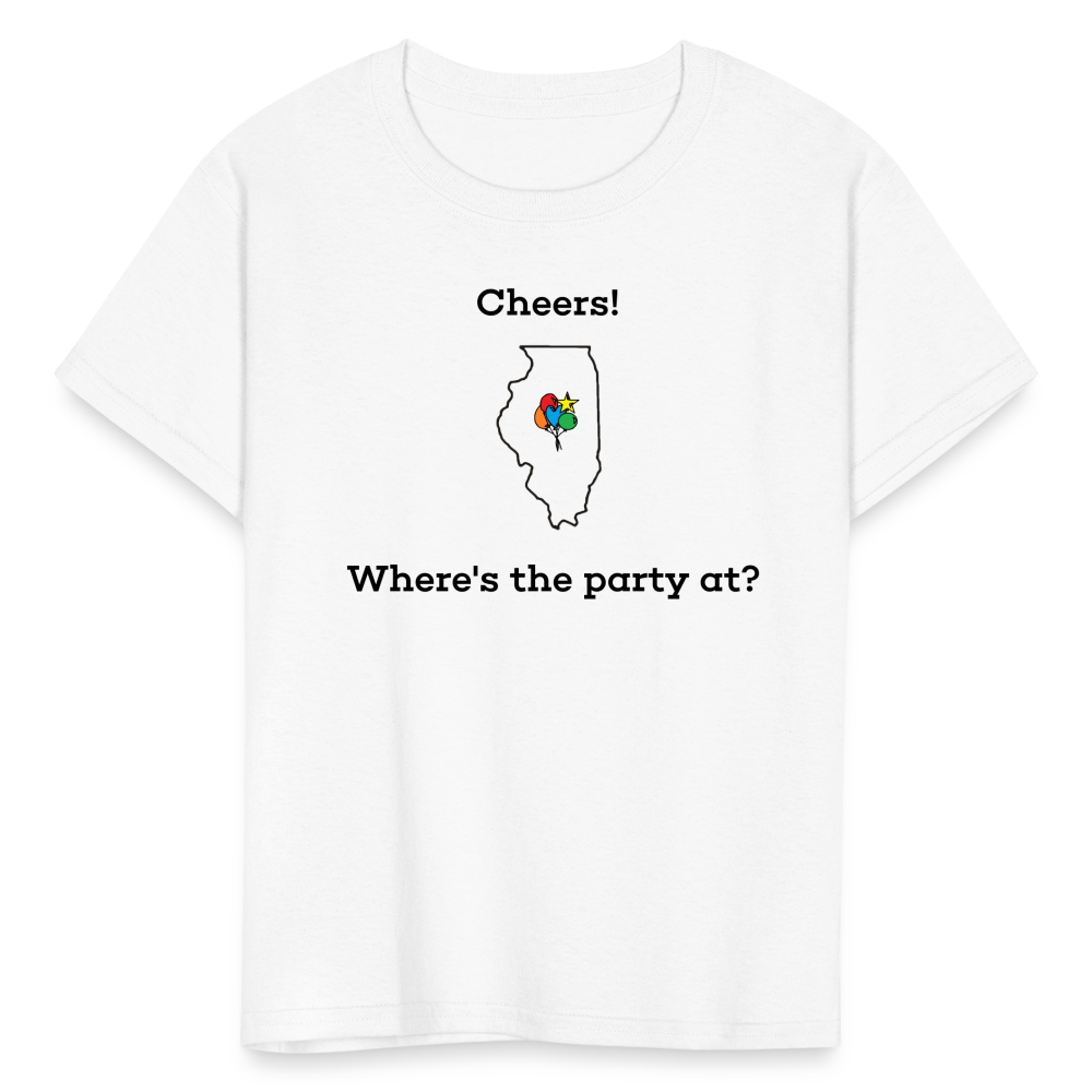 Illinois STATEment Customizable Cheers Balloons Kid's White Tee Shirt - white