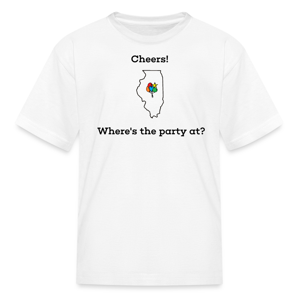 Illinois STATEment Customizable Cheers Balloons Kid's White Tee Shirt - white